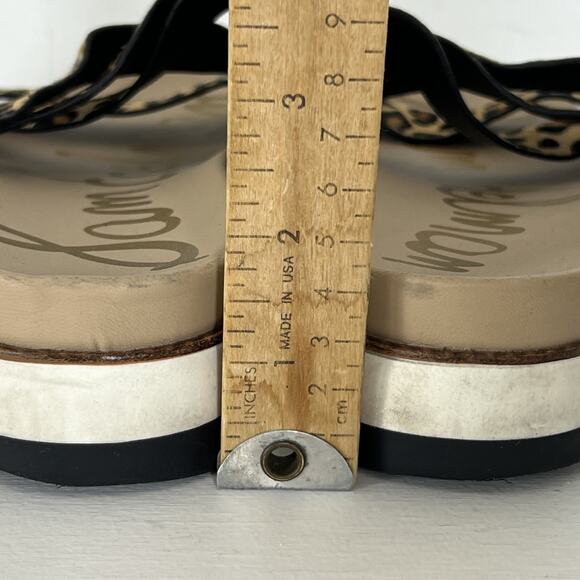 Sam Edelman Platform Sandal Women Sz 7.5 Ariele Leopard Print Calf Hair Leather - Picture 11 of 11